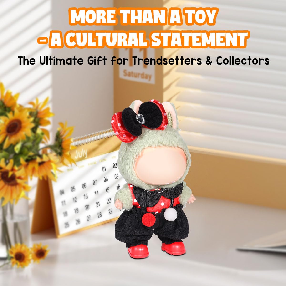 AICase for La bubu Clothes/for La bubu Outfits Clothes Set for 17cm Lububu Doll 3 Piece Set Hat Clothing for LA BUBU  Boys and Girls Stylish Adorable Dolls Clothes Accessories (No Doll)_09