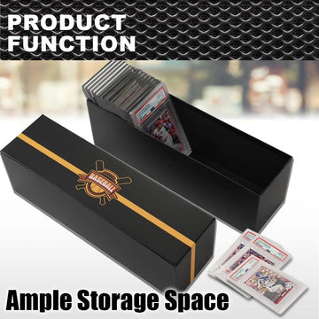 Crossdesign Graded Card Storage Box Holds 50-55Graded Cards Holder Container Black