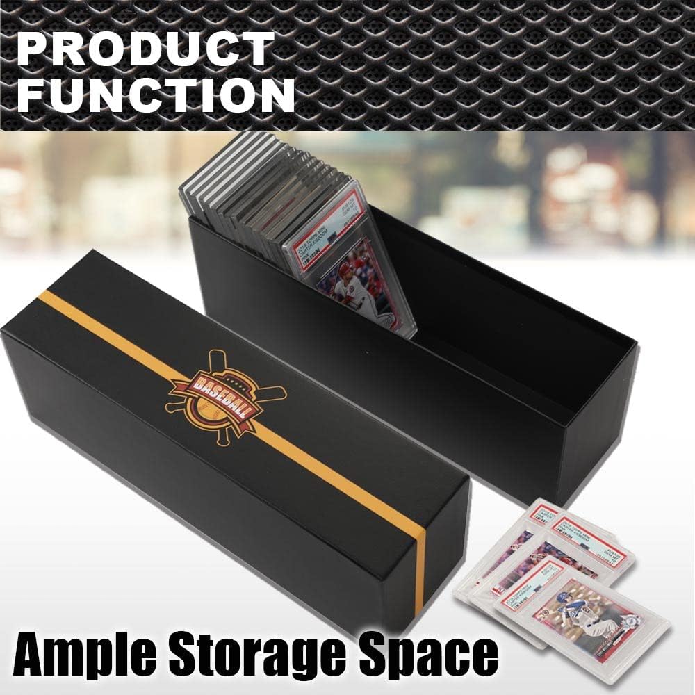 G-PLUS Graded Cards Holder Container Graded Card Storage Box Holds 50-55 Black