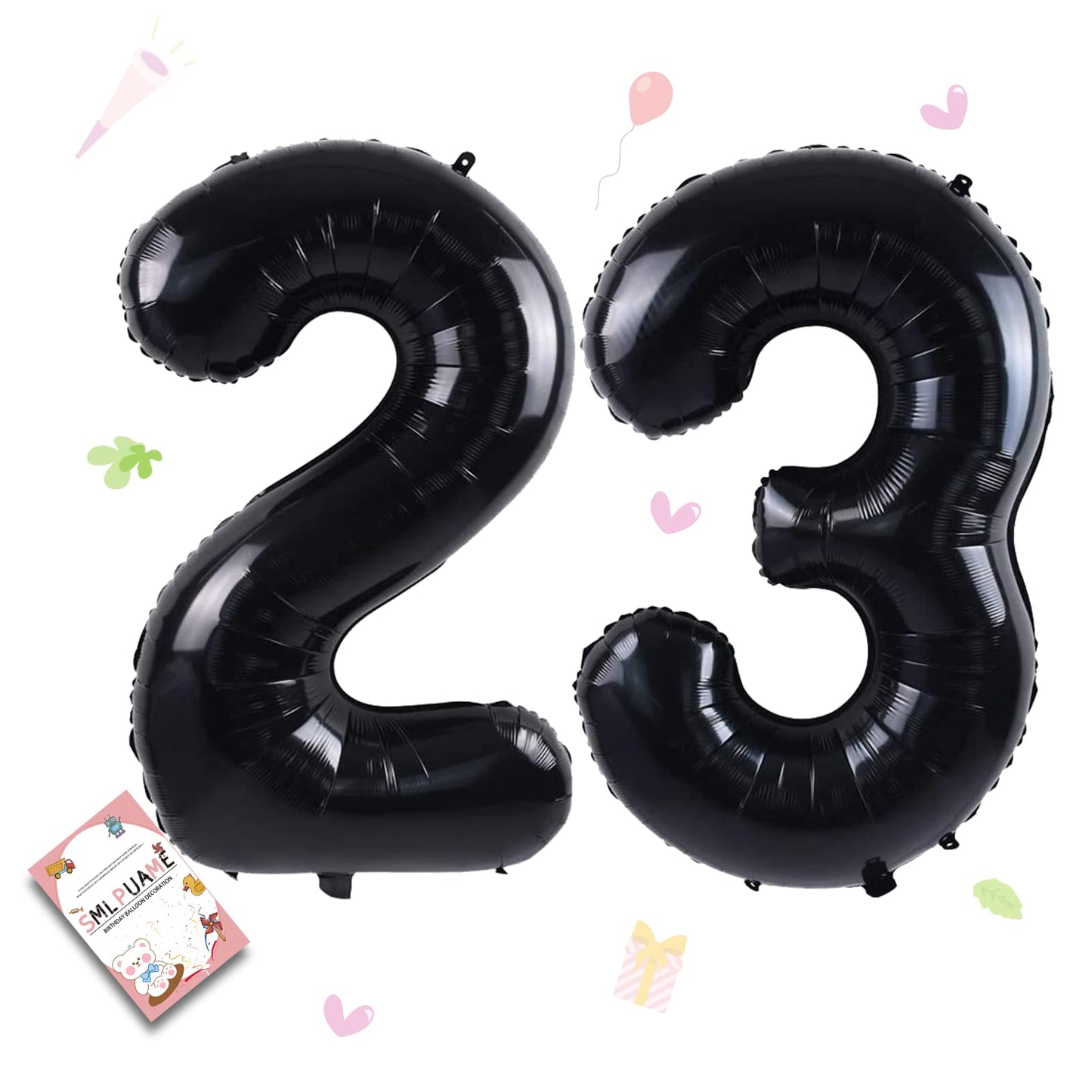 Smlpuame 40 Inch Number Balloon 0-9 Black Large Number 23 Balloons,Digital Balloons For Birthday Party Celebration Decorations S