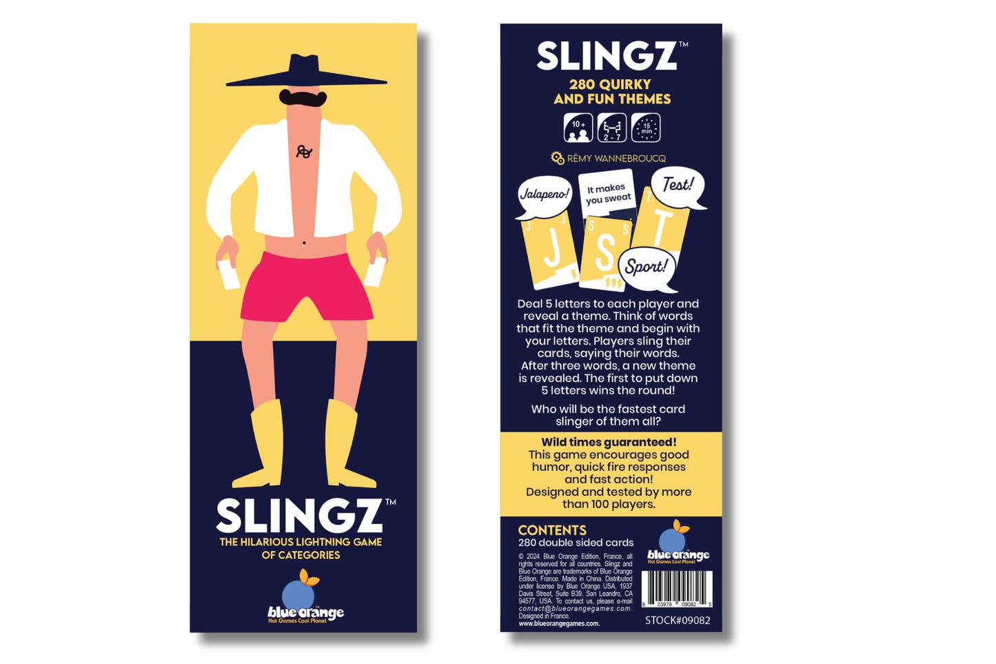 Blue Orange Slingz Card Game - Fast & Fun for 2-7 Players, Black, Small, Model 09082, Ideal for Kids, Teens, Adults, Game Nights