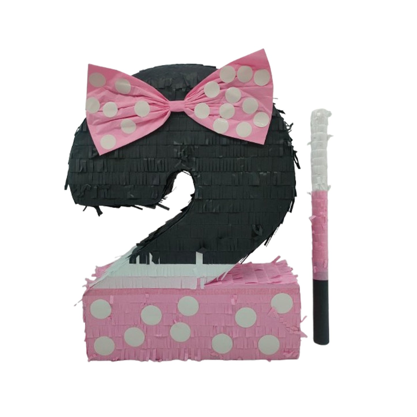 A Pinata 4 U Pink & Black Number Two Pinata - Princess Theme, 17.5x13.5x3.5 Inches, Cardboard Birthday Party Decorations