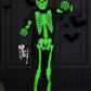 qqpouc Halloween skeleton costume kids glow in the dark skeleton costume on both sides Skuller candy bag for boys and grils