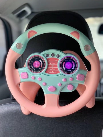 Yohencin Baby Steering Wheel Toy, Kids Steering Wheel For Car Backseat A Variety Of Car Sound Effects To Develop Baby'S Auditory