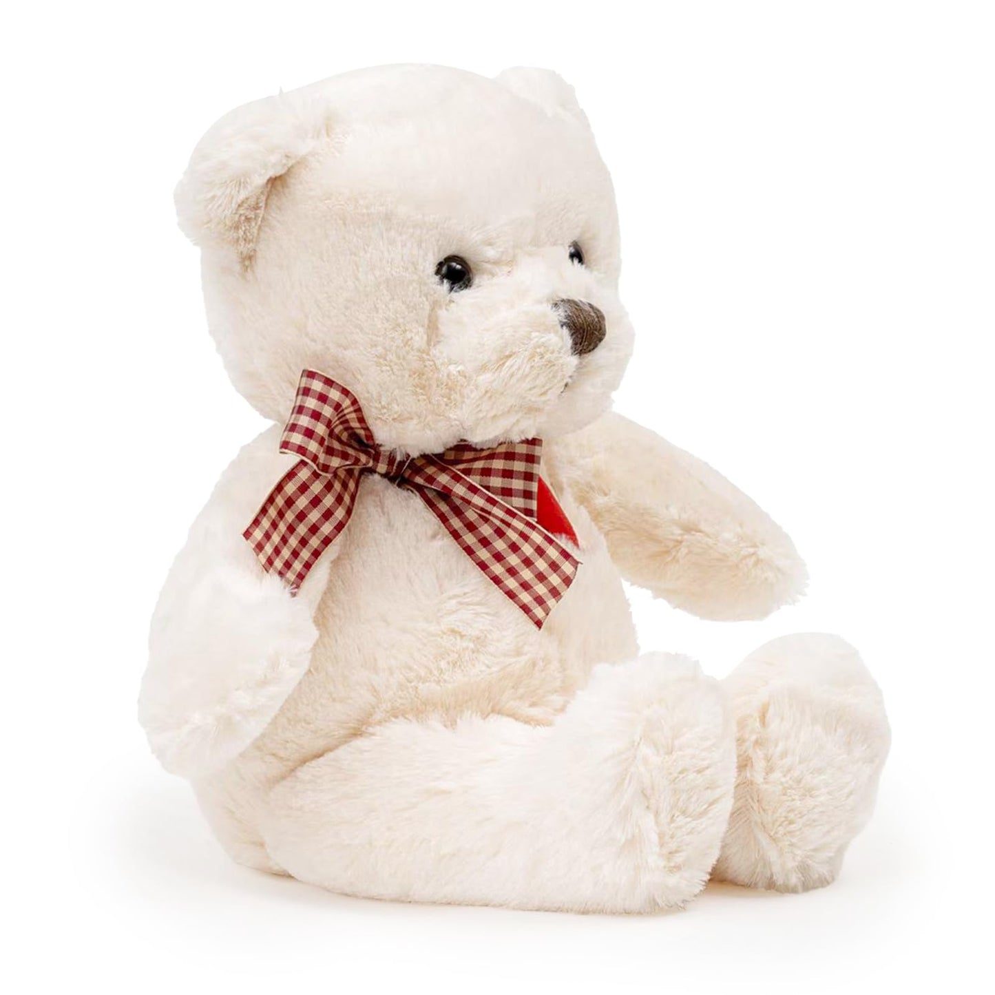 Riuhot Teddy Bear Plush With Heart Cute White Teddy Bear Stuffed Animal Valentine'S Day Soft Stuffed Anamals Bear Plushie Christ