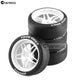 Chanmoo 1/10 RC Drift Tires and Plastic Wheels Rims Rally Racing Tyres 12mm Hex for 1:10 Scale On Road Touring Street Car Tamiya