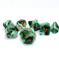 CREEBUY Polyhedral DND Dice Set Green White RPG Dice for Dungeon and Dragons D&D Pathfinder MTG Role Playing Games 7-Die Dice