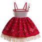 Xefenki 2024 New Princess Costume for Girls Toddler Deluxe Lace Tutu Dress With Necklace and Hairpin