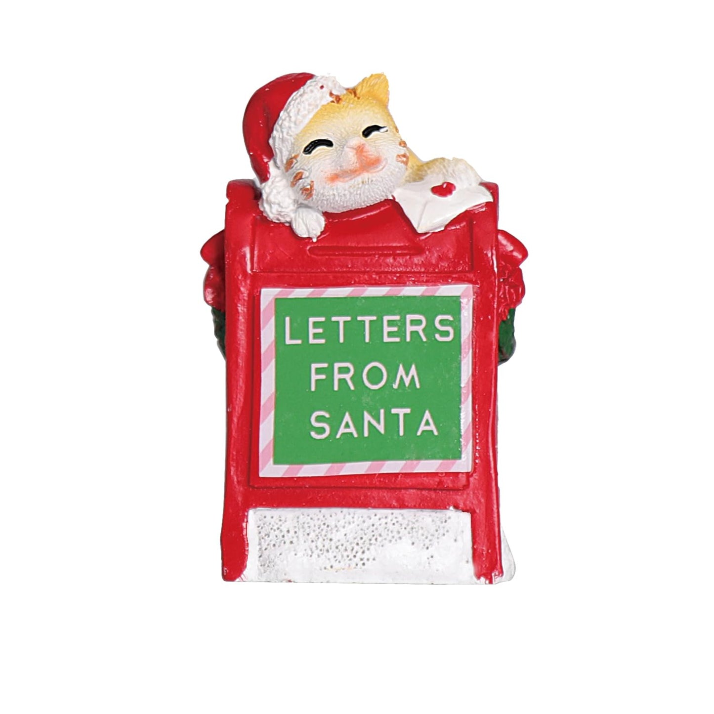 Christmas Village Accessories Ornaments Resin Christmas Village Sets Decoration For Xmas Festival Holiday (Cat Read Letter)