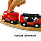 Magnetic Trains Cars Set Wooden Train Track Accessories Fire Truck Train Set For Toddlers 3-5 Wooden Train Sets For Boys Ages 3-4-7 (Fire Truck B (With Light And Sound))