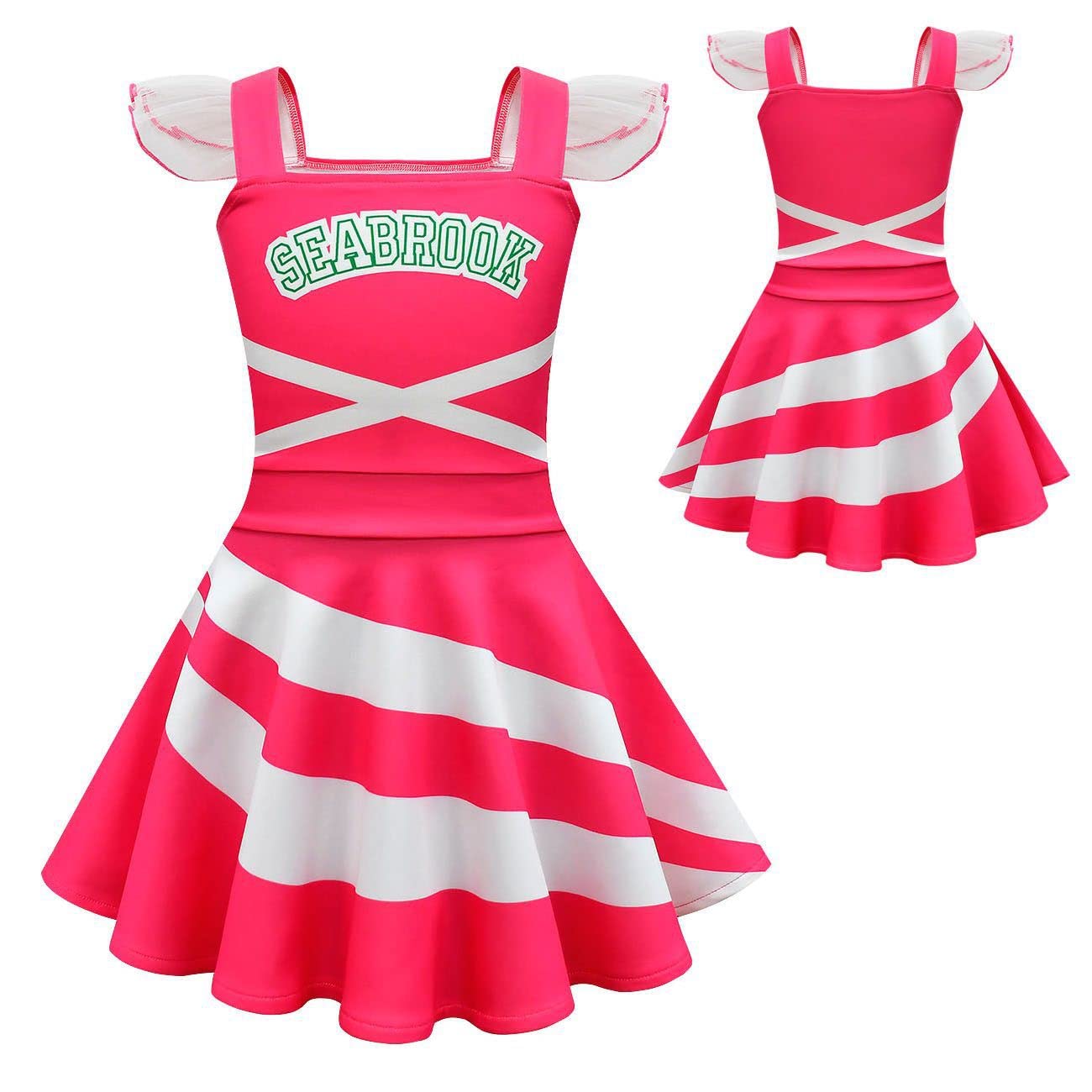Zombies Cheerleader Dresses Girls Cheerleading Cosplay Dress Zombies Dresses Kids 8-9Y