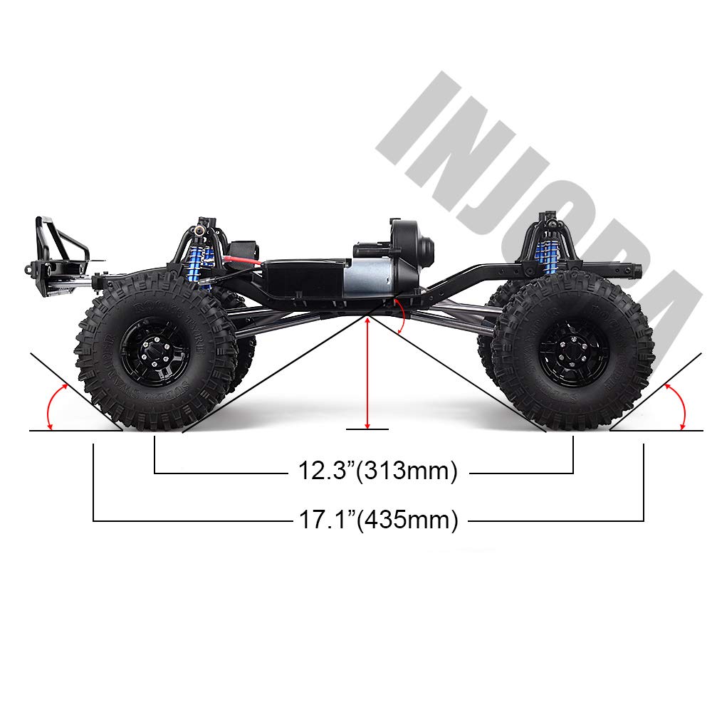 INJORA RC Frame Chassis Assembled Frame Chassis for 1/10 RC Crawler SCX10 II 90046 90047 (with Wheels)
