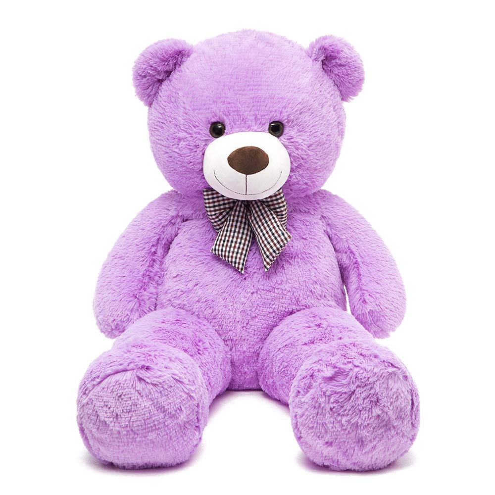 Morismos Giant Teddy Bear Purple, Big Teddy Bear Stuffed Animals Plush For Girlfriend Kids Christmas Valentine'S Day Birthday, 47 Inches