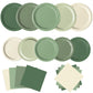 Oigco 60 PCS Sage Green Paper Plates, Sage Green Birthday Decorations, Gradient Plates and Napkins for Birthday Wedding Bridal B