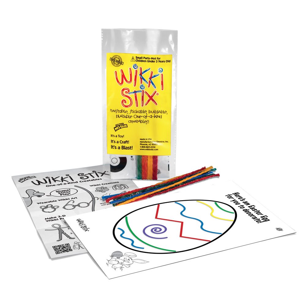 Wikki Stix Easter Fun Paks, 50 Fun paks with 8 and an Easter Activity Sheet, Made in The USA!