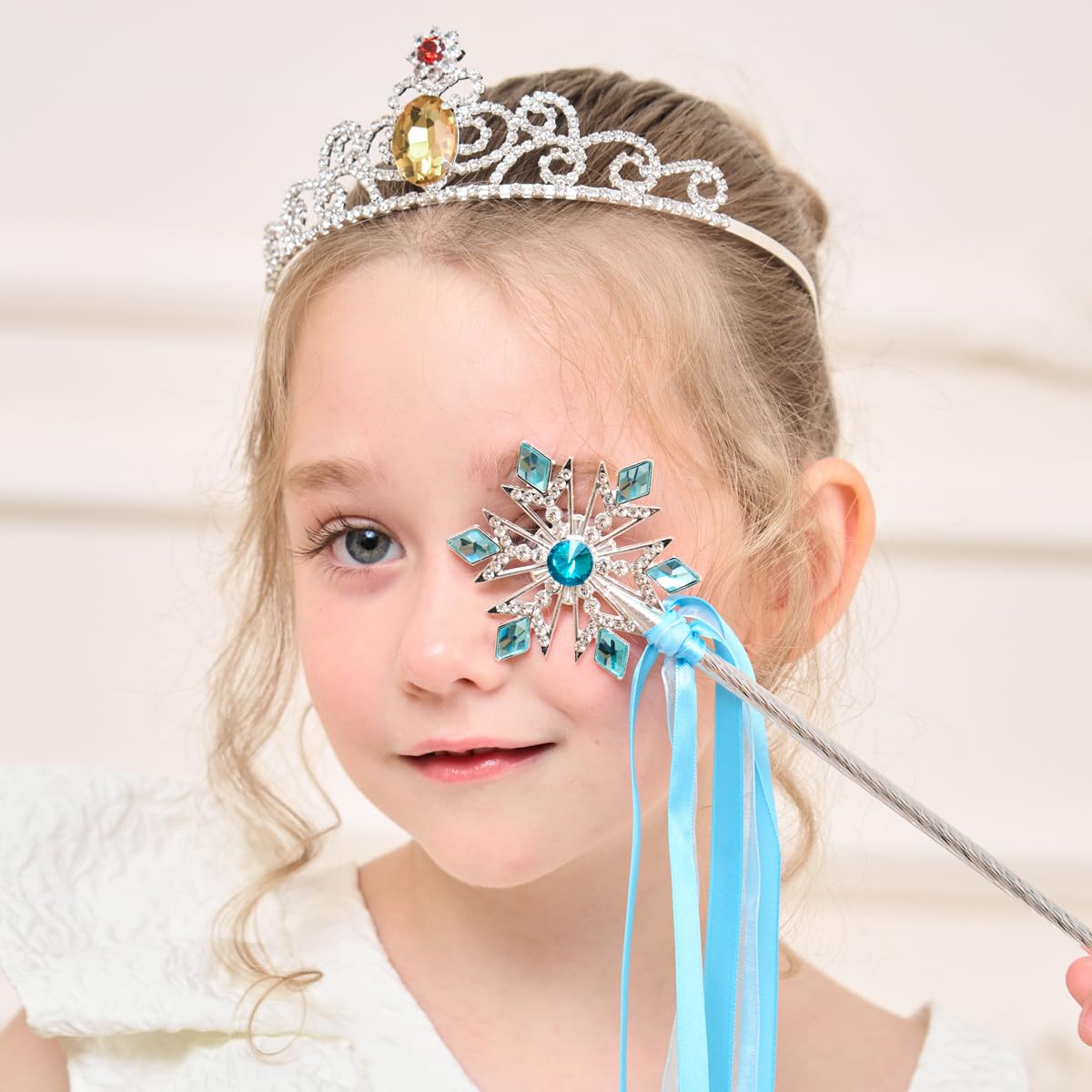 Lovelyshop Yellow Diamond Rhinestone Tiara Princess Belle Crown