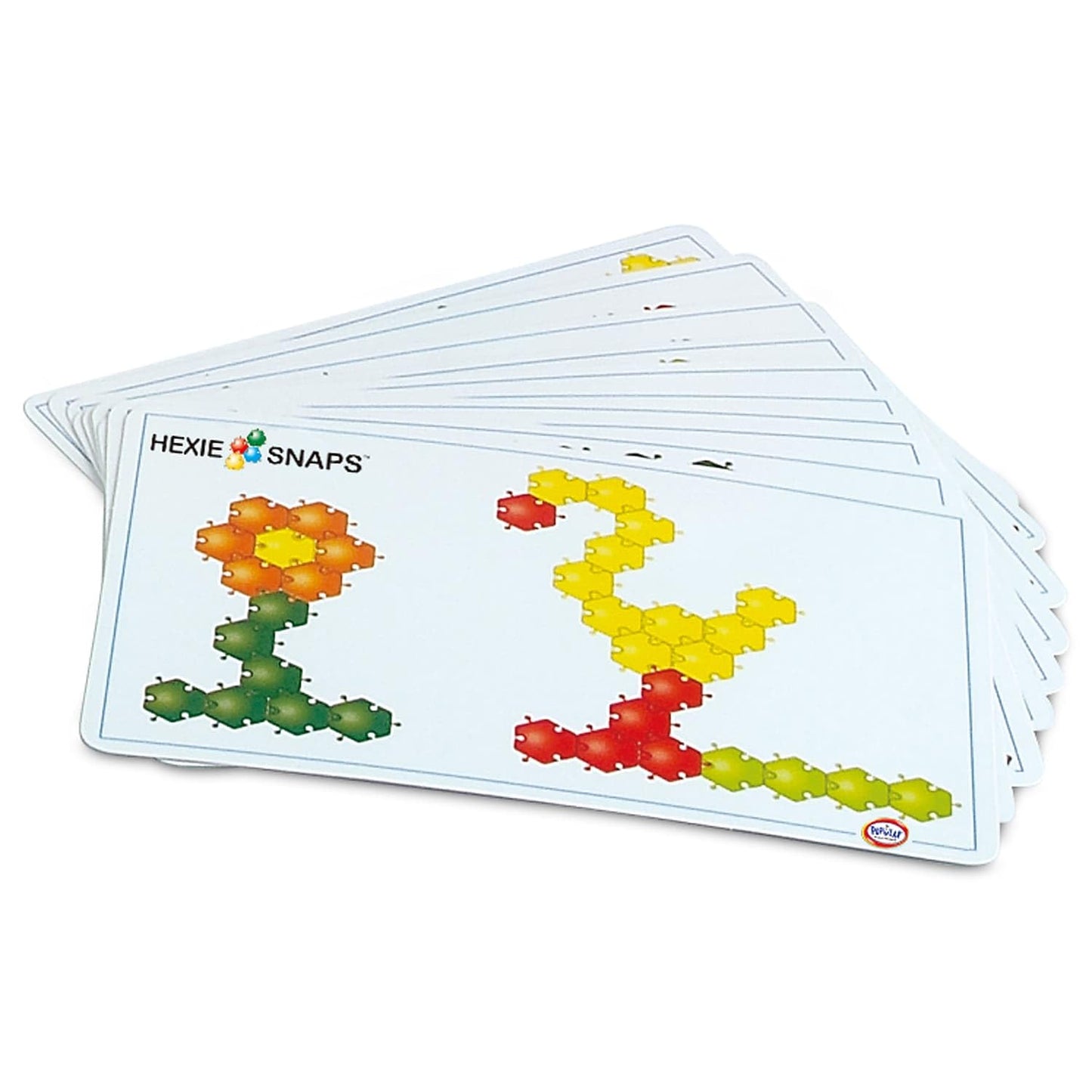 POPULAR PLAYTHINGS Hexie-Snaps Construction Toy Set, 92 Pieces, Multi-colored STEM Learning Kit, Model 18001