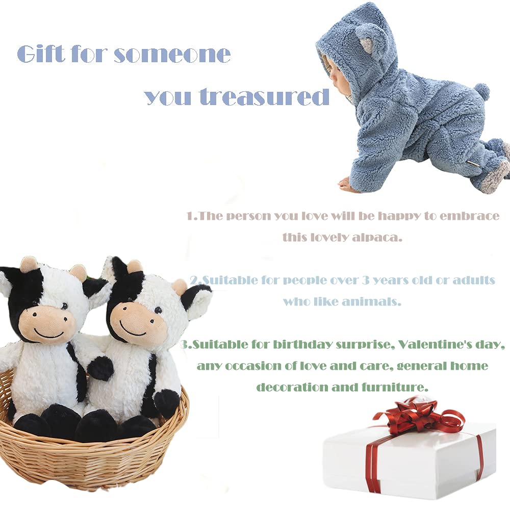 CHELEI2019 11.8 Cow Stuffed Animals Soft Cuddly Cow Plush Stuffed Animal Toy for Kids