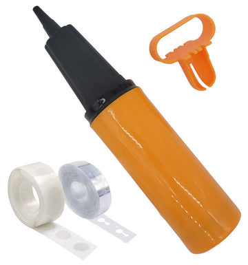 OODELZ Balloon Pump Hand Held Kit, Inflator Air Pump for Balloons - 2 Way Manual Dual Action - Plus Accessories for Kids Party, 