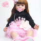 Angelbaby 24 inch Beautiful Long Hair Reborn Toddler Girl Dolls Realistic Silicone Reborns Confortable Touch Weighted Babies wit