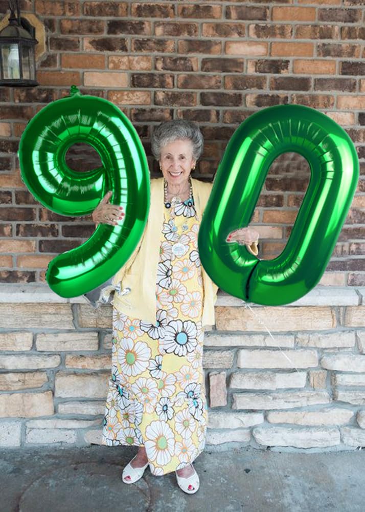 Dark Green 9 Balloon Number 40 Inch, Large Foil Mylar Balloons Decorations For 9 19 90 Birthday Party, Engagement, Wedding, Anni