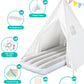 Teepee Tent For Kids Slumber Party 6 Pack - Inflatable Airbed & Star Lights & Colored Flag - Indoor Outdoor Toddler Play Tent Fo