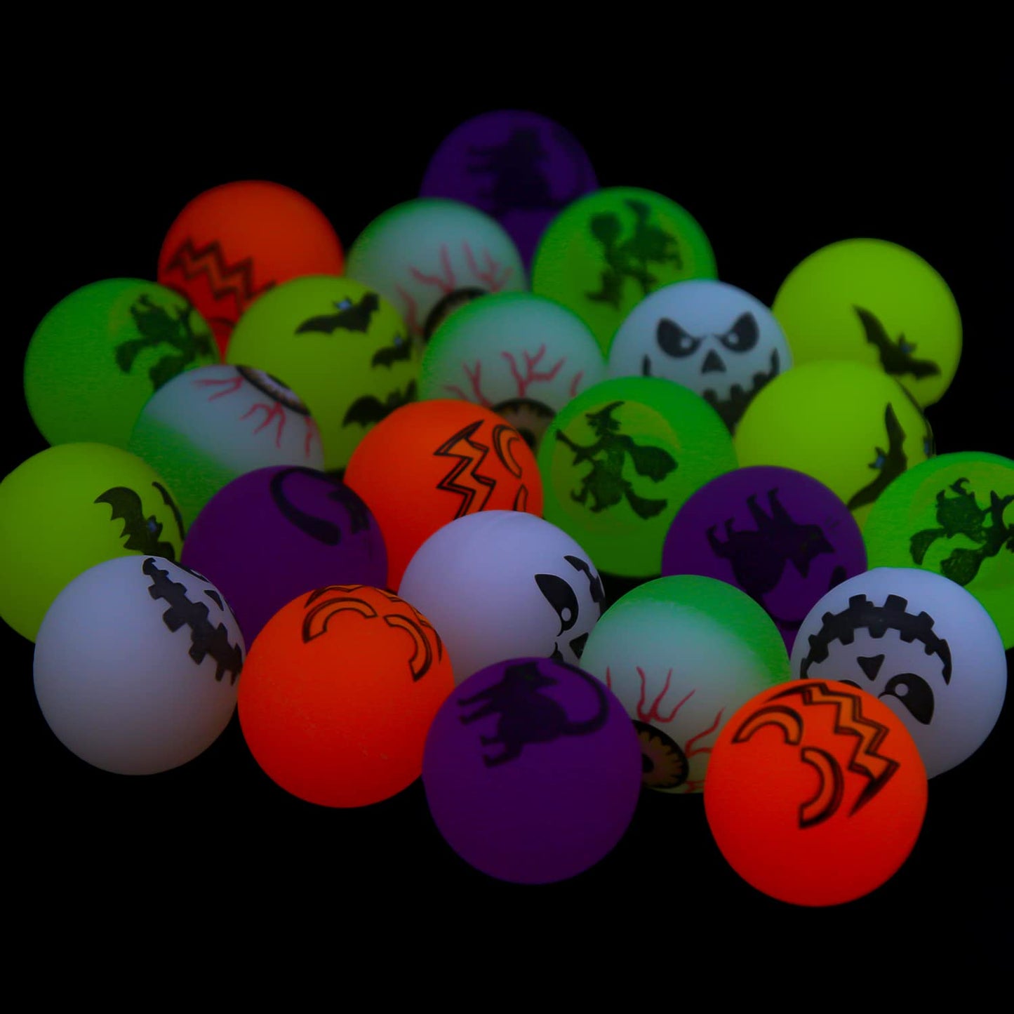 FINGOOO 24Pcs Halloween Bouncy Balls,Glow in The Dark Bouncing Balls for Kids Halloween Party Favors Non-Candy Halloween Treats