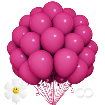 Hot Pink Balloons,100 Pcs 12 Inch Hot Pink Latex Balloons, Hot Pink Balloons For Party Decoration,Birthday Decoration,Baby Showe