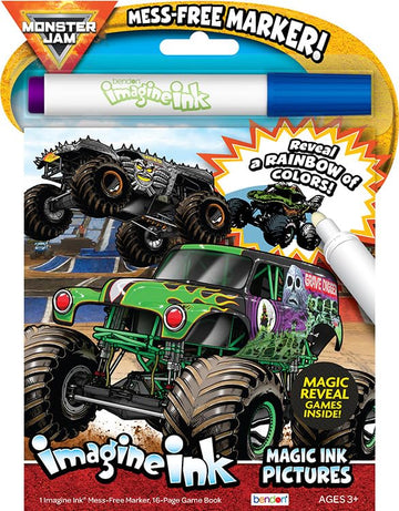 Bendon Monster Jam Coloring Book | Monster Trucks Coloring Book | Monster Jam Imagine Ink | Mess Free Marker |16-Page | Officially Licensed