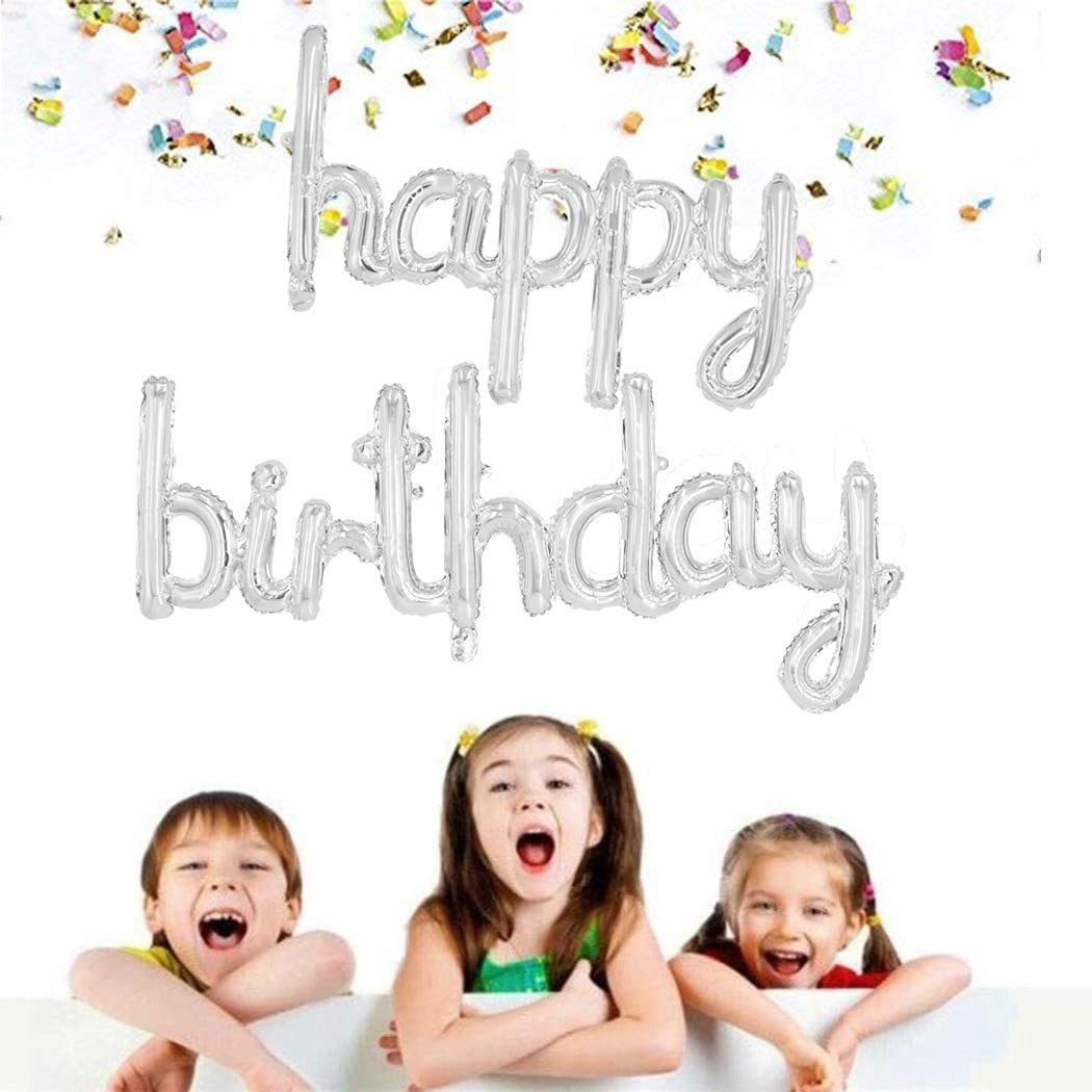 Happy Birthday Balloons Banner,16 Inch Mylar Foil Letters Balloons,Birthday Party Banner For Kids And Boy And Girl Adults,Reusab