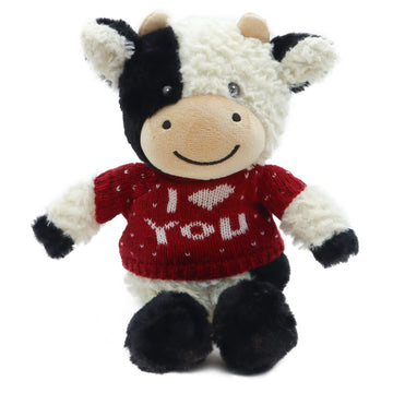 Religes 9' Cute Cow Stuffed Animals Soft Cuddly Cow Plush Stuffed Animal Birthday Gifts For Boys And Girls, Plush Animal Decorations (Cows - Sitting-Red Coat)