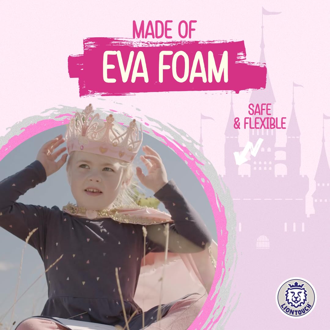 Liontouch - Queen Rosa Toy decorative replica blade  Shield & Crown for Girls - Age 3-8 Years | Medieval Set in Durable & Safe Foam for Pretend Play | Safe  & Battle Accessories for Dress Up & Royal Costumes