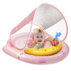 Baby Pool Float - Inflatable Infant Pool Float With Canopy Upf50+ Sun Protection - Baby Swimming Float Toy Play Console For 6-36