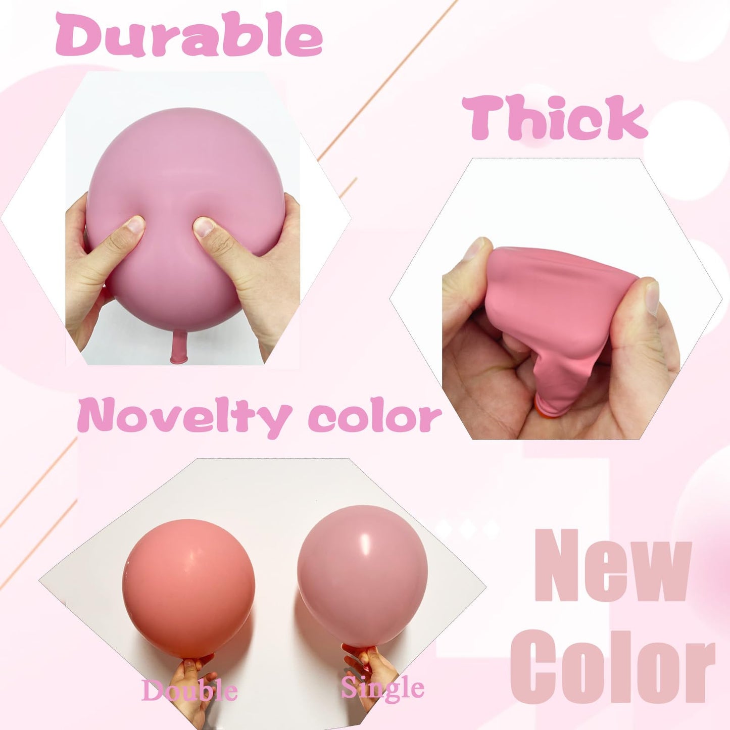 Pink Purple Balloons Different Sizes,Double Stuffed Pink Purple Balloon Arch,18/12/10/5 Inch Pastel Double Pink Balloons Garland