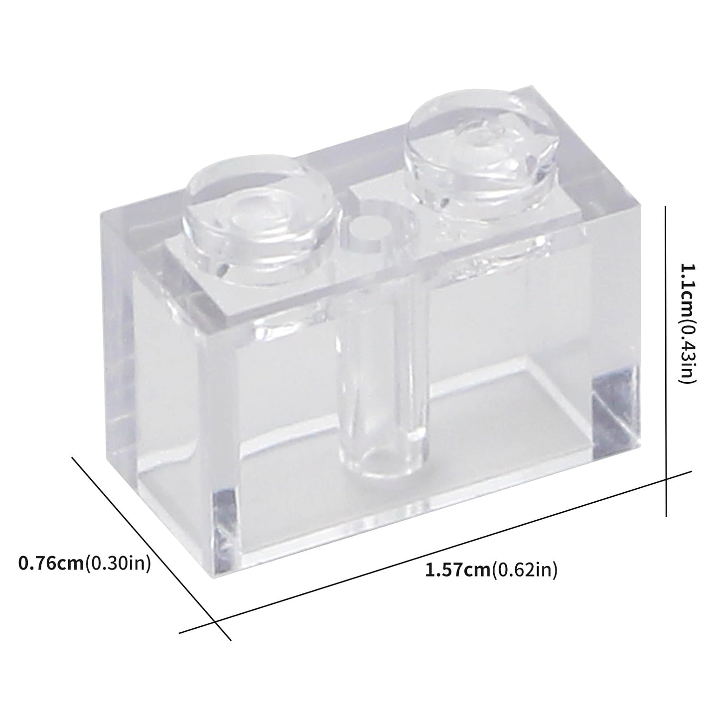 Feleph 1X2 Bricks Bulk 450 Pieces Clear Classic Basic Parts Building Creative Play Set Blocks Toy Accessories Compatible With 30