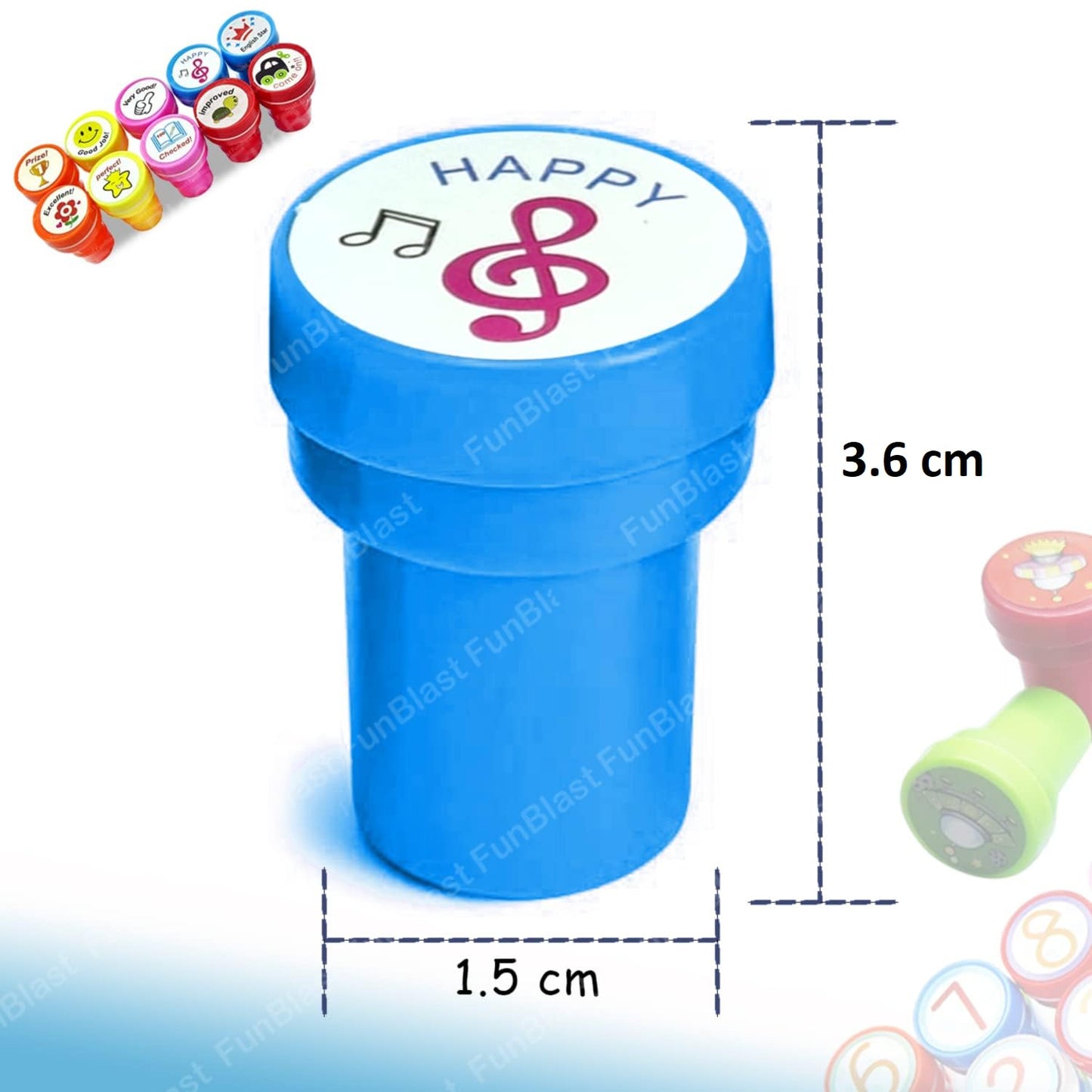 Funblast 10 Pcs Motivation Stamps For Kids - Plastic Stamps Toys Art & Craft For School Supplies Toys For Kids/Boys/Girls- Multi