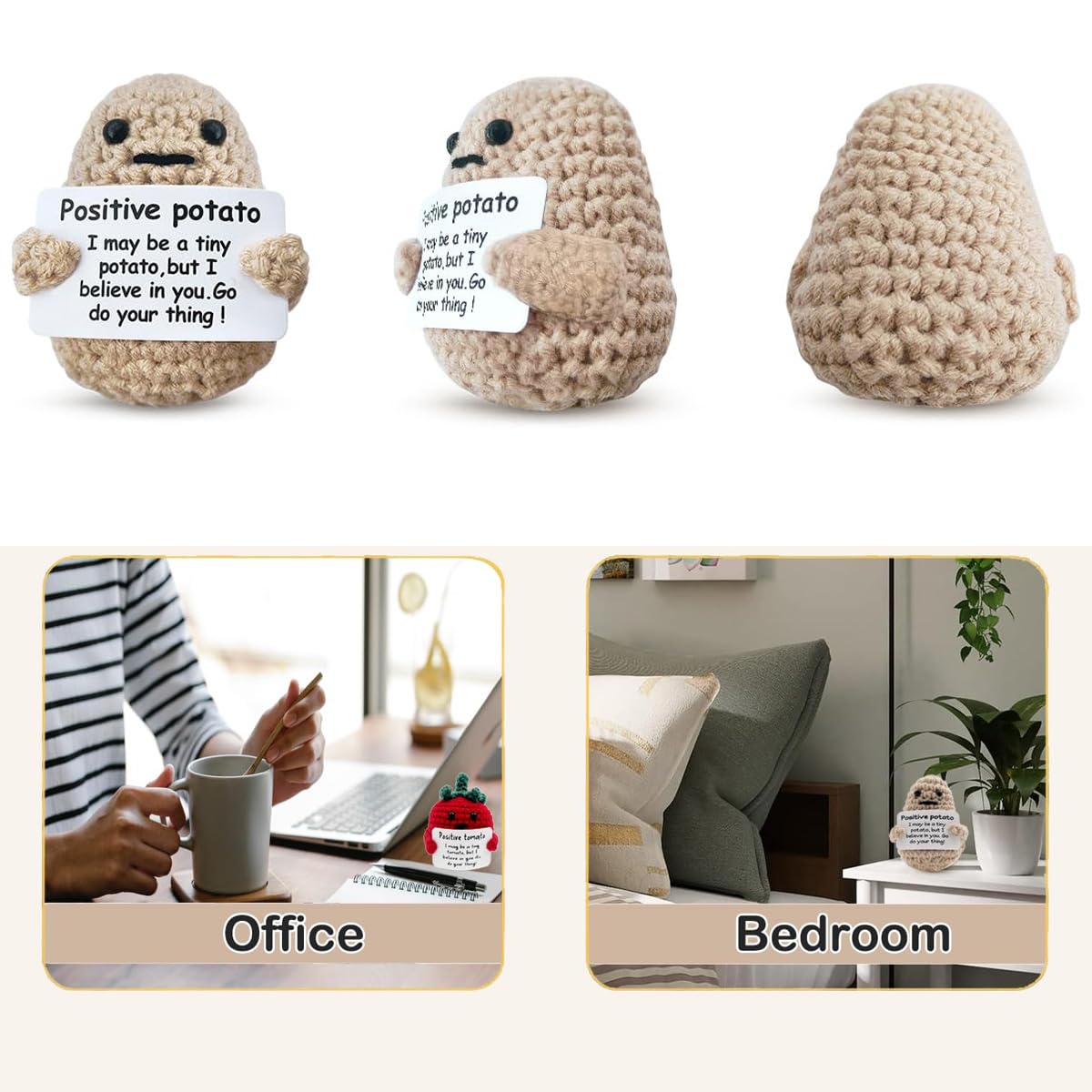 UTEMAN Mini Funny Cucumber  3 inch Knitted Potato Toy  Positive Gifts for New Year  Birthday Parties & Decoration (3Pcs)