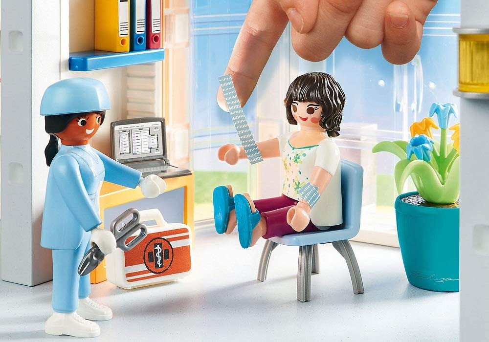 Playmobil Furnished Hospital Wing Set - Standard Size, Multi-color, Plastic, Model 70191