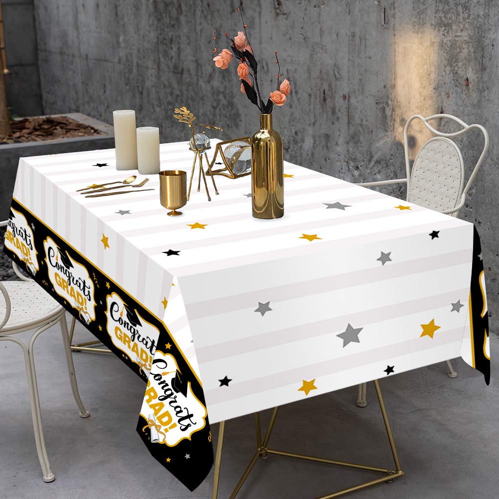 Omgouue 2025 Graduation Tablecloths Banner (54x 72) Party Decoration Graduation Party Supplies 3pcs