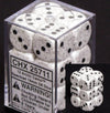 Chessex Dice d6 Sets: Arctic Camo Speckled - 16mm Six Sided Die (12) Block of Dice