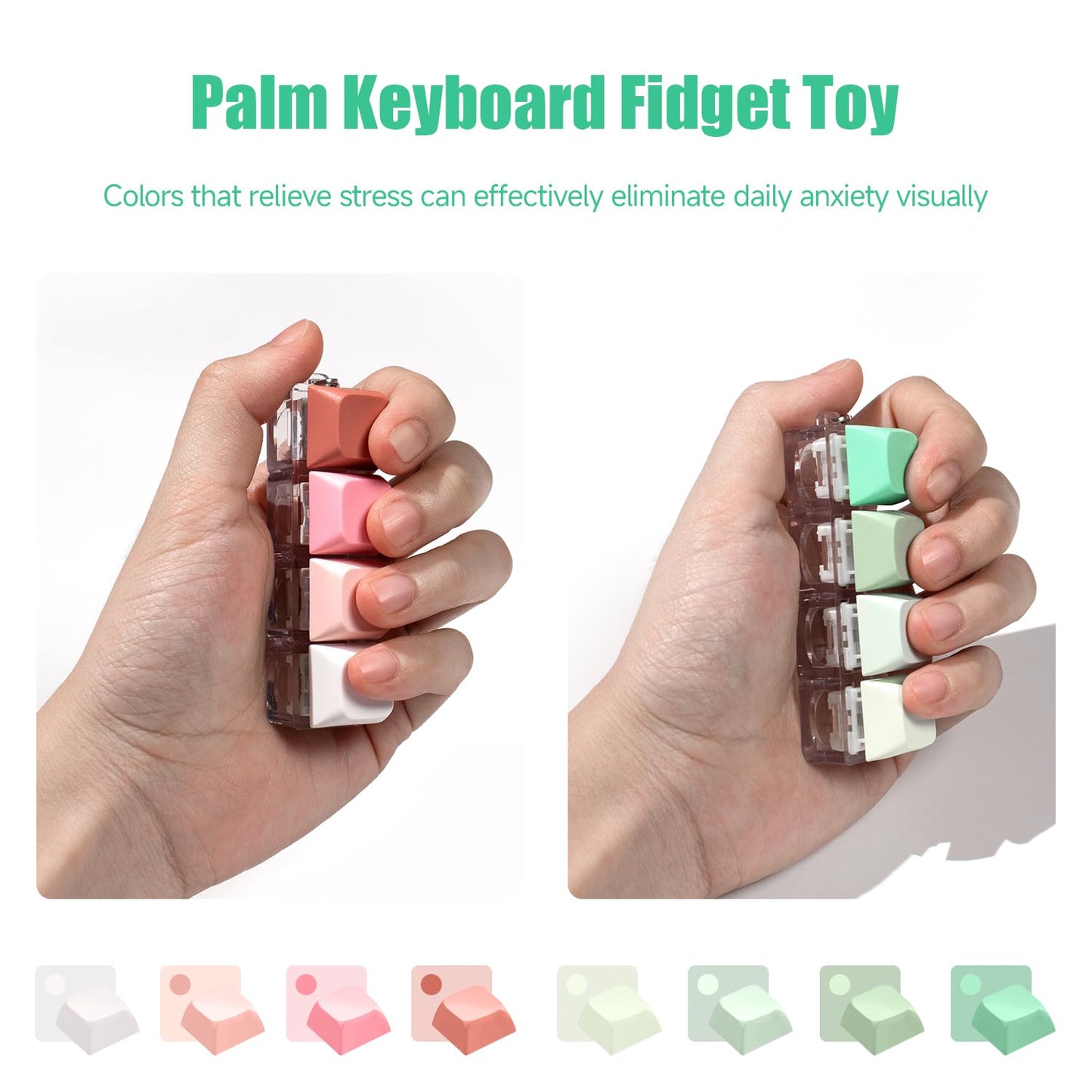 Keyboard Fidget Toy - 2Pcs Fidget Keyboard Keychain Keyboard Clicker Fidget Toy Stress Relief Keyboard Fidget Clicker