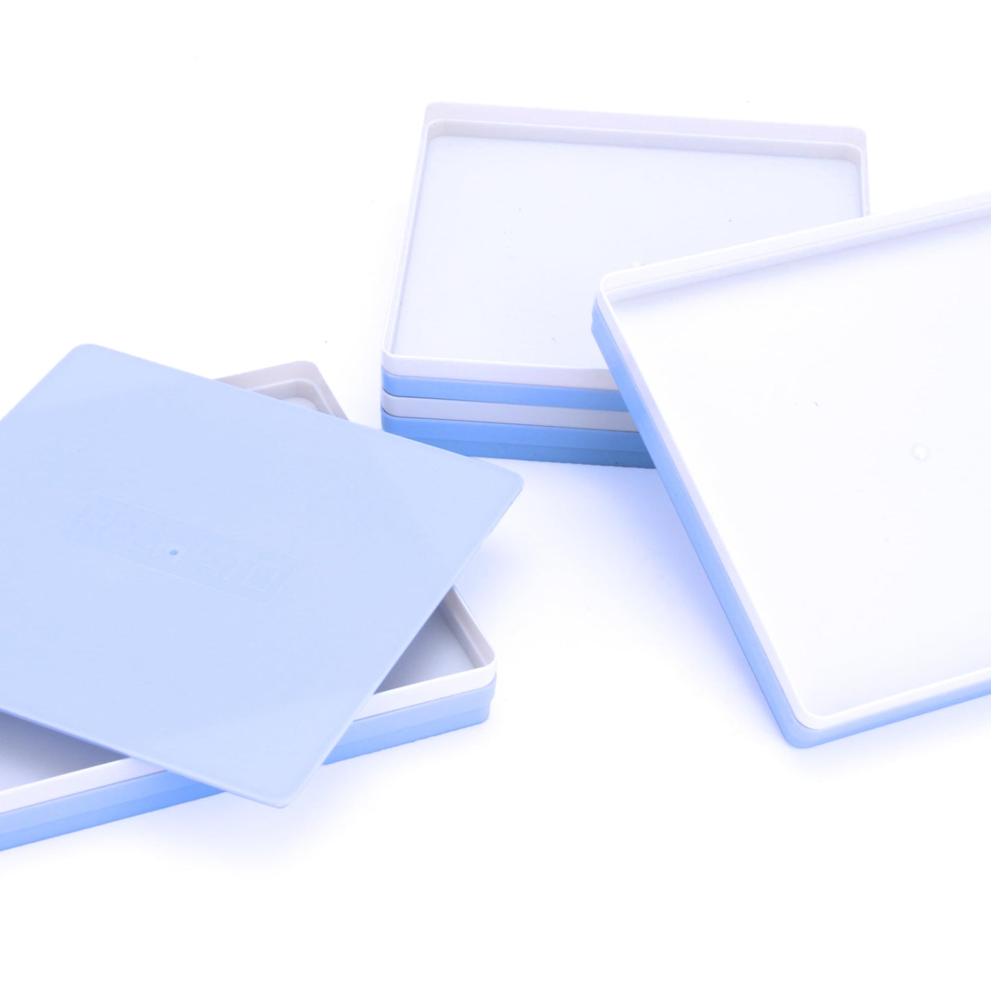 Rechiato 8 Puzzle Sorting Trays With Lid 8X8 Premiunm Puzzle Trays Gift For Puzzle Lovers For Puzzles Up To 1000-1500 Pieces,Puzzle Tray, Convenient Tool For Puzzle Lovers Blue And White