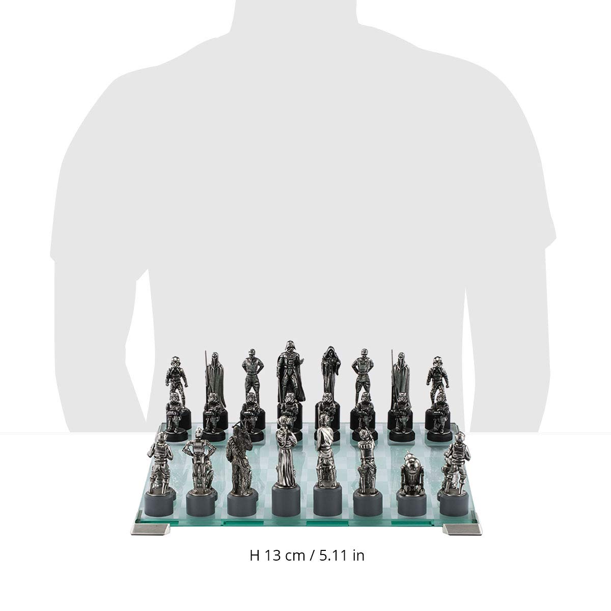 Royal Selangor Pewter Star Wars Classic Chess Set for 2 Players - Silver, Model 015502