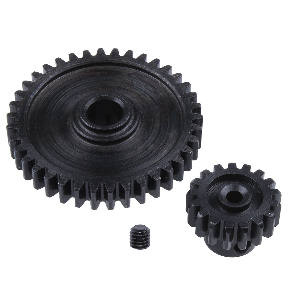 Hobbypark 1 Set Metal Diff Main Gear 38T & Motor Gear 17T for RC 1/18 WLtoys A949 A959 A949 A959 A969 A979 RC Car Buggy Upgrade