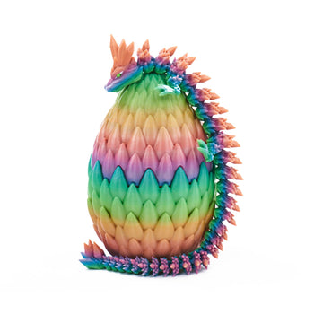 Exqdynm 3D Printed Dragon Egg Toy 12'' Crystal Articulated Dragon Decor Collectible