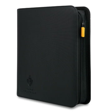 Card Guardian - Toploader 4 Pocket enhanced Binder with Zipper for 160 Cards - Side Loaded Pockets - Compatible with Sports and Trading Cards TCG (Black)