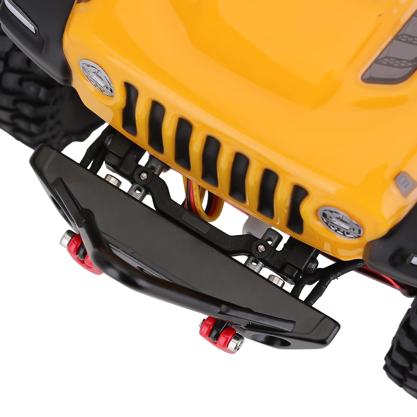 INJORA RC Front Bumper 1/24 Metal Bumper with Lights for SCX24 Gladiator Bronco JLU Deadbolt C10 B17 Axial Upgrade Parts(A)