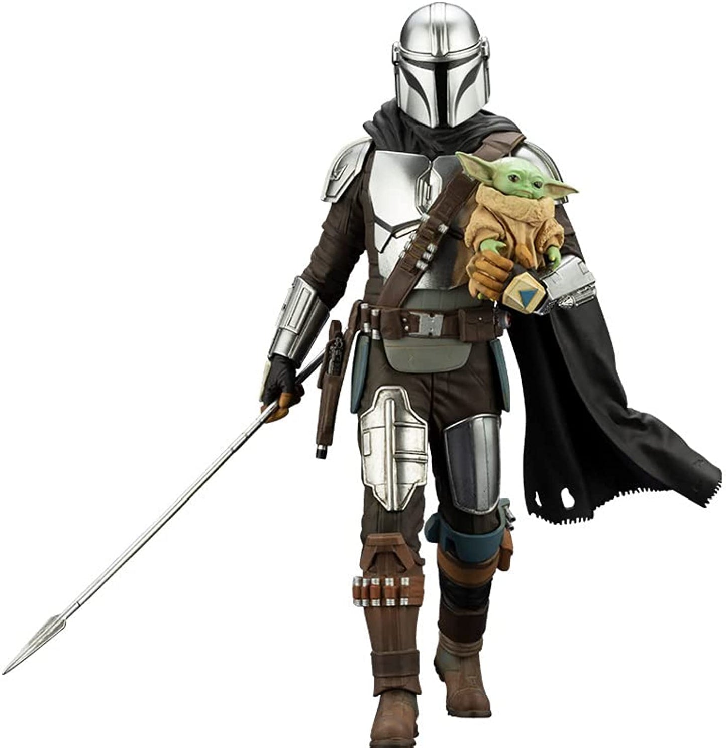Kotobukiya Star Wars: The Mandalorian & Grogu with Beskar Staff ARTFX+ Statue  Multicolor