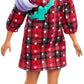 Barbie Fashionistas Doll #157, Curvy With Lavender Hair Wearing Red Plaid Dress, White Cowboy Boots & Teal Cross-Body Cactus Bag