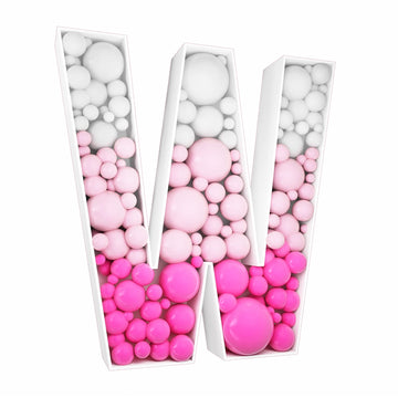 3Ft Tall Mosaic Balloon Frame Letters Big Marquee Light Up Letters Diy Kit For Birthday Party Wedding Backdrop Decor Letter W Pr